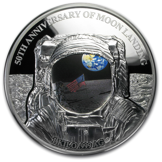 2019 Barbados 1 kilo Silver $25 Moon Landing (Colorized) 2019 Barbados 1 kilo Silver $25 Moon Landing (Colorized)