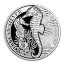 2019 Barbados 1 oz Silver Caribbean Seahorse BU
