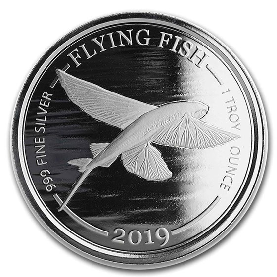 2019 Barbados 1 oz Silver Flying Fish BU 2019 Barbados 1 oz Silver Flying Fish BU
