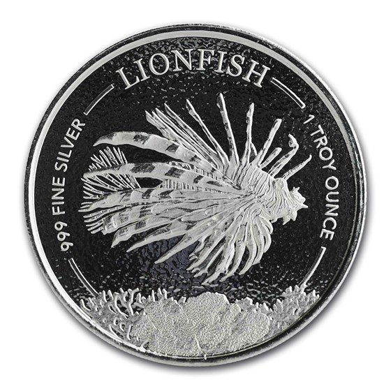 2019 Barbados 1 oz Silver Lionfish BU