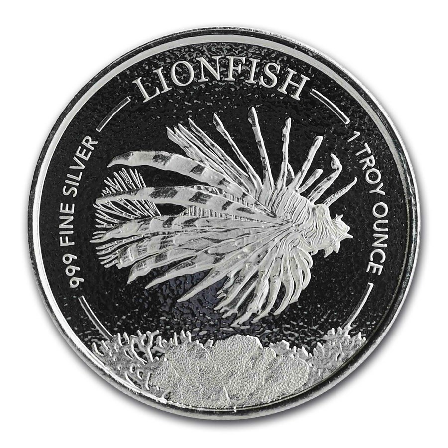 2019 Barbados 1 oz Silver Lionfish BU
