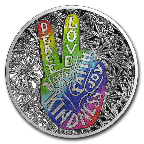 2019 Benin 1 oz Silver Peace and Love Proof 2019 Benin 1 oz Silver Peace and Love Proof