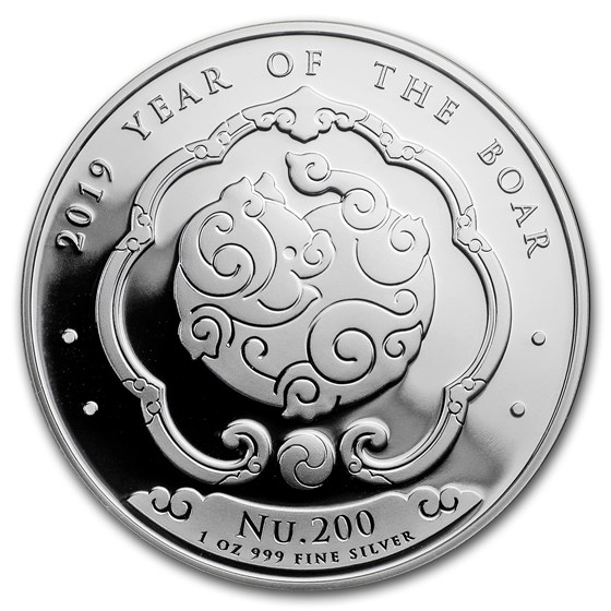 2019 Bhutan 1 oz Silver Lunar Boar BU 2019 Bhutan 1 oz Silver Lunar Boar BU