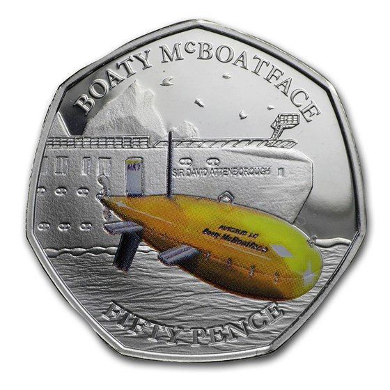 2019 British Antarctic Territory Silver Boaty McBoatface Proof 2019 British Antarctic Territory Silver Boaty McBoatface Proof