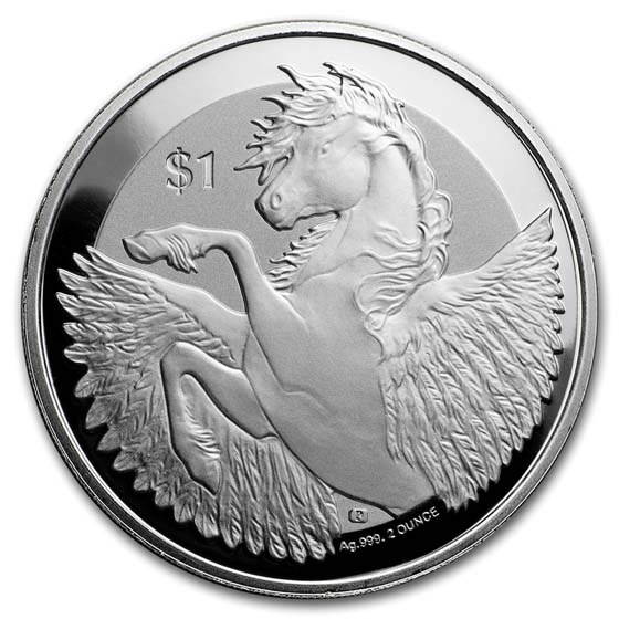 2019 British Virgin Islands 2 oz Silver Pegasus Frosted BU 2019 British Virgin Islands 2 oz Silver Pegasus Frosted BU