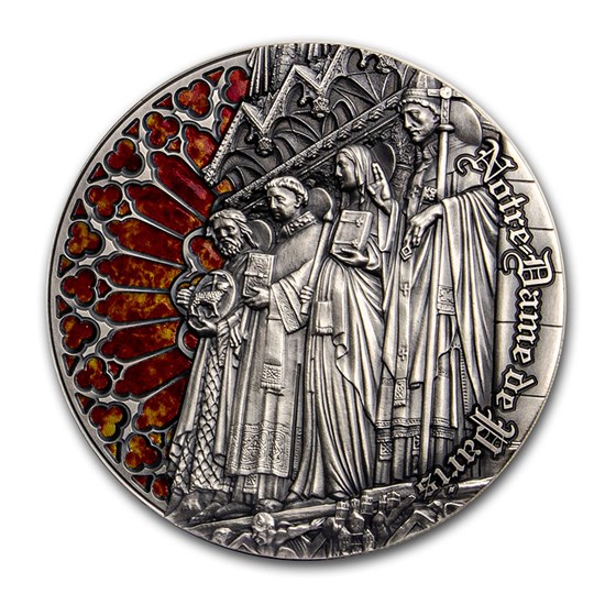 2019 Cameroon 2 oz Antique Silver Notre Dame De Paris 2019 Cameroon 2 oz Antique Silver Notre Dame De Paris