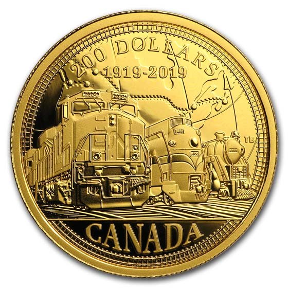 2019 Canada 1/2 oz Gold $200 100th Anniversary of CN