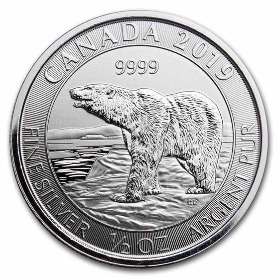 2019 Canada 1/2 oz Silver Polar Bear BU 2019 Canada 1/2 oz Silver Polar Bear BU