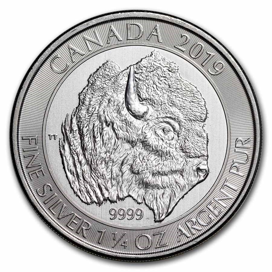 2019 Canada 1.25 oz Silver $8 Bison BU (Abrasions)