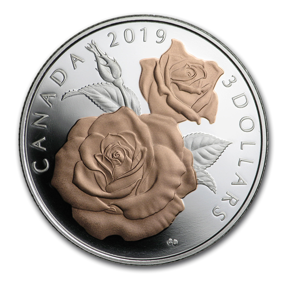 2019 Canada 1/4 oz Silver $3 Queen Elizabeth Rose Proof 2019 Canada 1/4 oz Silver $3 Queen Elizabeth Rose Proof