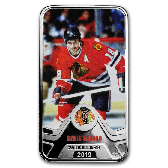 2019 Canada 1.5 oz Silver $25 Chicago Blackhawks: Denis Savard 2019 Canada 1.5 oz Silver $25 Chicago Blackhawks: Denis Savard