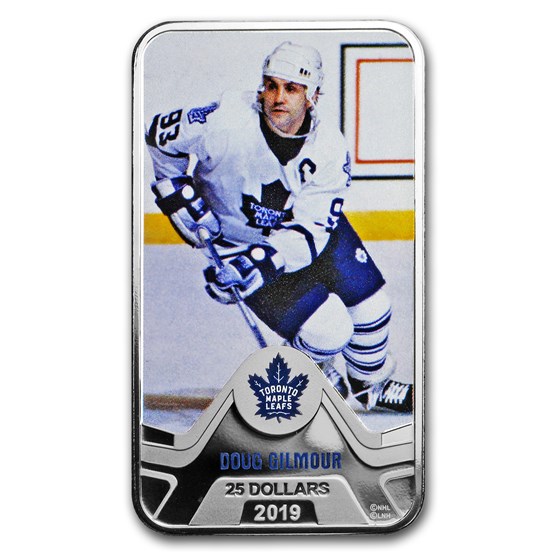 2019 Canada 1.5 oz Silver $25 Toronto Maple Leafs: Doug Gilmour 2019 Canada 1.5 oz Silver $25 Toronto Maple Leafs: Doug Gilmour