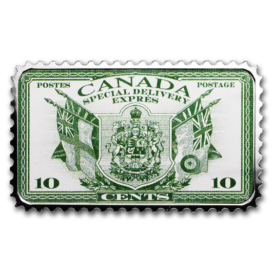 2019 Canada 1 oz Ag $20 Historical Stamps: Coat of Arms & Flags 2019 Canada 1 oz Ag $20 Historical Stamps: Coat of Arms & Flags
