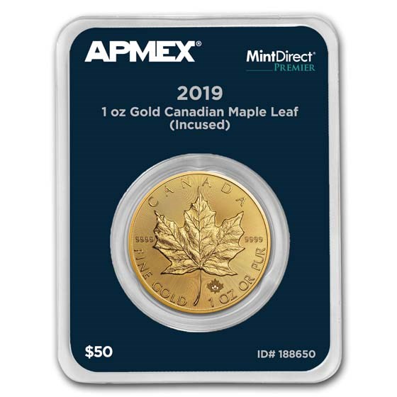 2019 Canada 1 oz Gold Incused Maple Leaf (MintDirect® Premier)