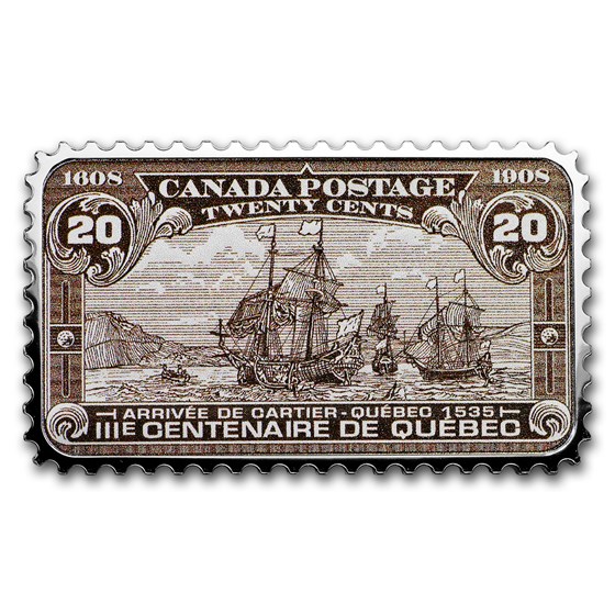 2019 Canada 1 oz Silver $20 Historical Stamps: Arrival of Cartier 2019 Canada 1 oz Silver $20 Historical Stamps: Arrival of Cartier