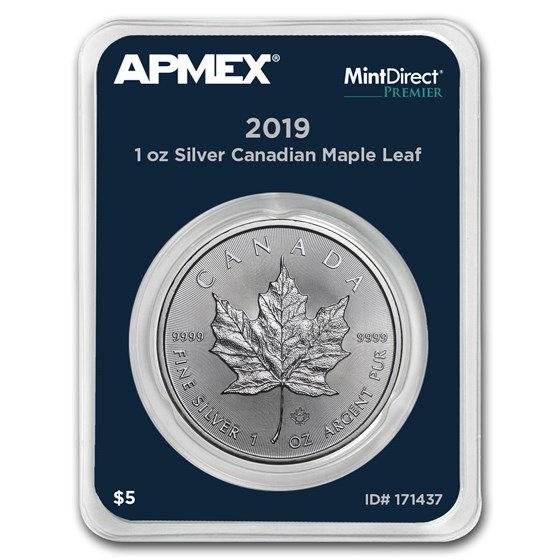 2019 Canada 1 oz Silver Maple Leaf (MintDirect® Premier Single)