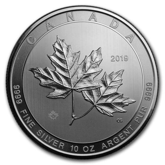 2019 Canada 10 oz Silver $50 Magnificent Maple Leaves BU 2019 Canada 10 oz Silver $50 Magnificent Maple Leaves BU