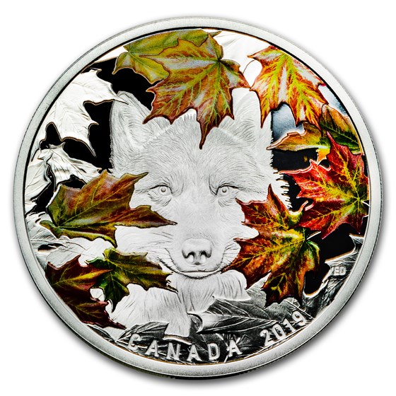 2019 Canada 2 oz Silver $30 Maples Leaves and the Wily Wolf 2019 Canada 2 oz Silver $30 Maples Leaves and the Wily Wolf