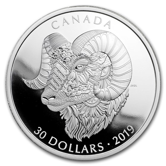 2019 Canada 2 oz Silver $30 Zentangle Art: The Bighorn Sheep 2019 Canada 2 oz Silver $30 Zentangle Art: The Bighorn Sheep
