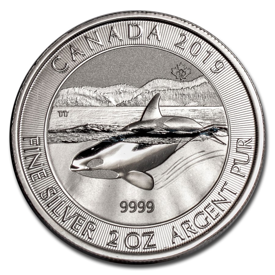 2019 Canada 2 oz Silver Orca Whale BU