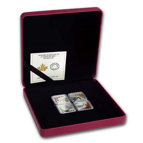 2019 Canada 4-Coin Silver $3 The Elements Coin Set 2019 Canada 4-Coin Silver $3 The Elements Coin Set