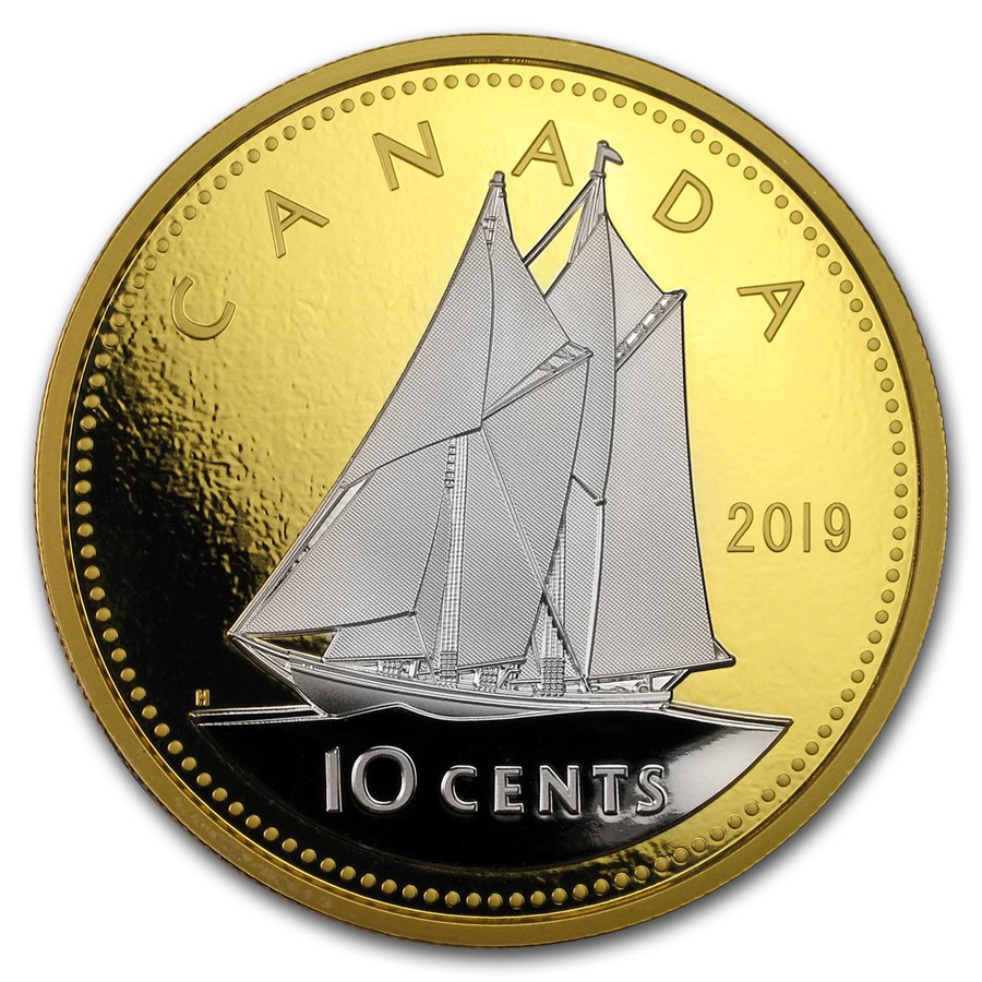 2019 Canada 5 oz Ag $1 Big Coin Series Bluenose (10-Cent Coin)
