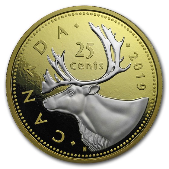 2019 Canada 5 oz Silver $1 Big Coin Series Caribou (25-Cent Coin) 2019 Canada 5 oz Silver $1 Big Coin Series Caribou (25-Cent Coin)