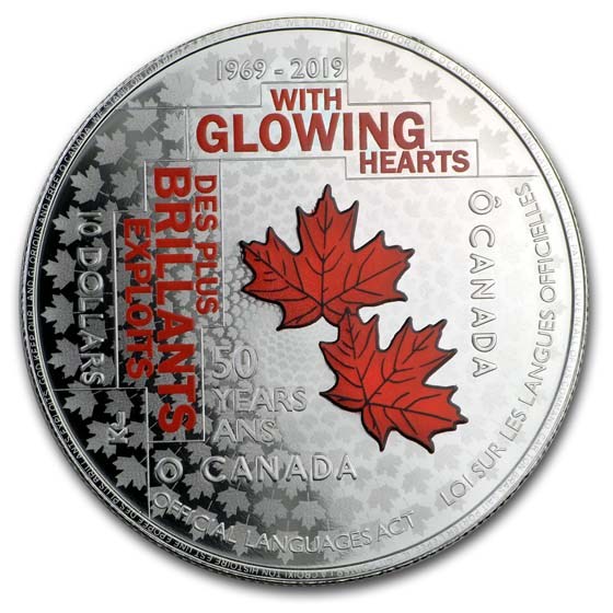 2019 Canada Silver $10 50th Anniversary of the Official Languages 2019 Canada Silver $10 50th Anniversary of the Official Languages