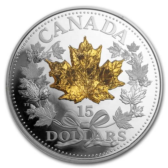 2019 Canada Silver $15 Golden Maple Leaf Proof 2019 Canada Silver $15 Golden Maple Leaf Proof