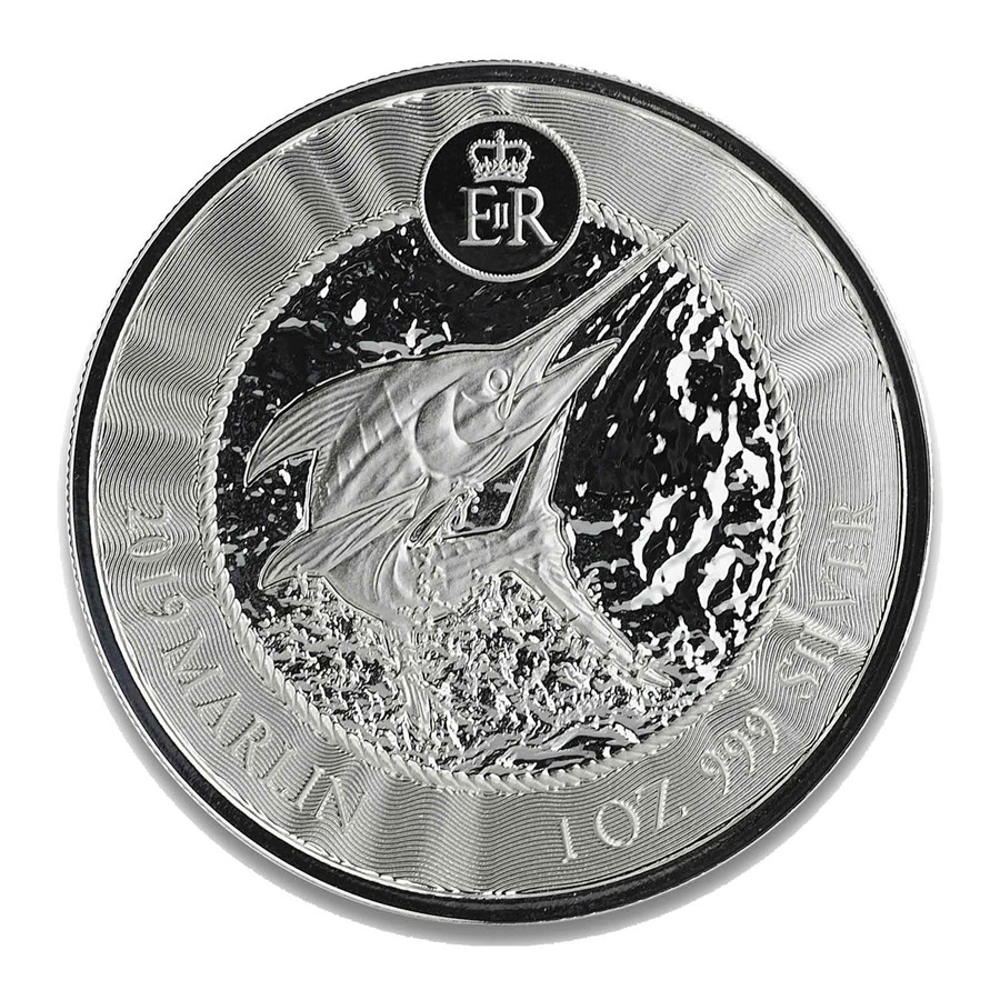 2019 Cayman Islands 1 oz Silver Marlin BU