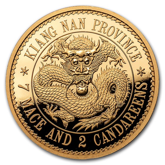 2019 China 1 oz Gold Kiangnan Dragon Dollar Restrike (PU) 2019 China 1 oz Gold Kiangnan Dragon Dollar Restrike (PU)