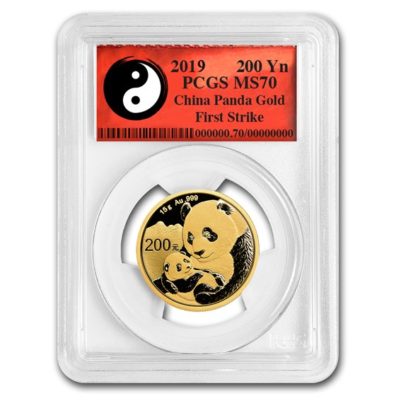 2019 China 15 Gram Gold Panda MS-70 PCGS (FS, Yin-Yang) 2019 China 15 Gram Gold Panda MS-70 PCGS (FS, Yin-Yang)