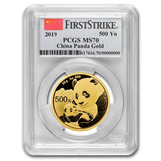 2019 China 30 Gram Gold Panda MS-70 PCGS (FS, Flag Label) 2019 China 30 Gram Gold Panda MS-70 PCGS (FS, Flag Label)