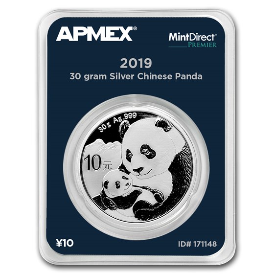 2019 China 30 gram Silver Panda (MintDirect® Premier Single) 2019 China 30 gram Silver Panda (MintDirect® Premier Single)