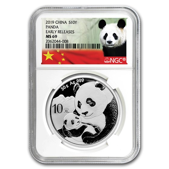 2019 China 30 gram Silver Panda MS-69 NGC (Early Releases) 2019 China 30 gram Silver Panda MS-69 NGC (Early Releases)