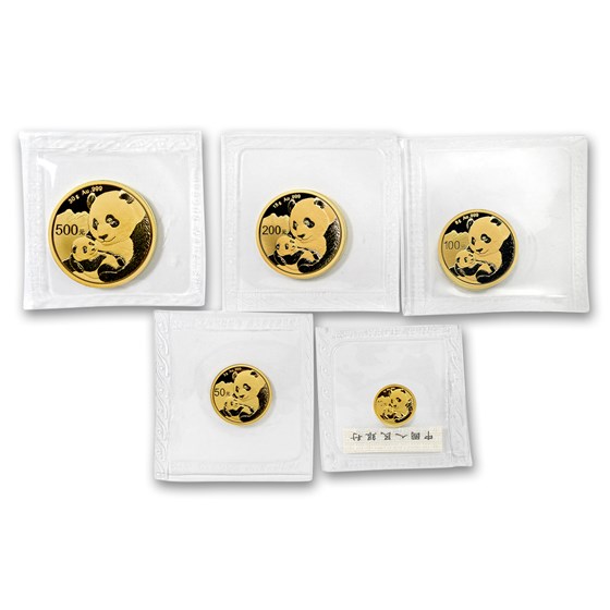 2019 China 5-Coin Gold Panda Set BU (Sealed) 2019 China 5-Coin Gold Panda Set BU (Sealed)
