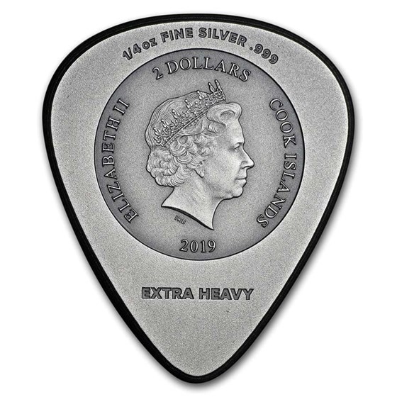Buy 2019 Cook Islands 1/4 oz Silver AC/DC Guitar Pick Shaped Coin | APMEX