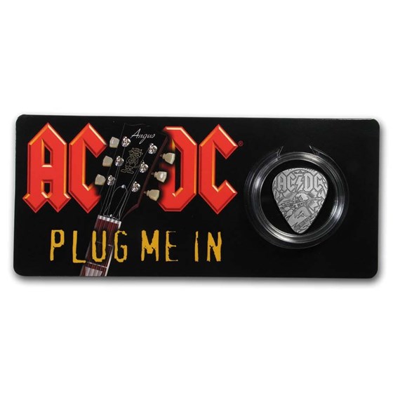 Buy 2019 Cook Islands 1/4 oz Silver AC/DC Guitar Pick Shaped Coin | APMEX
