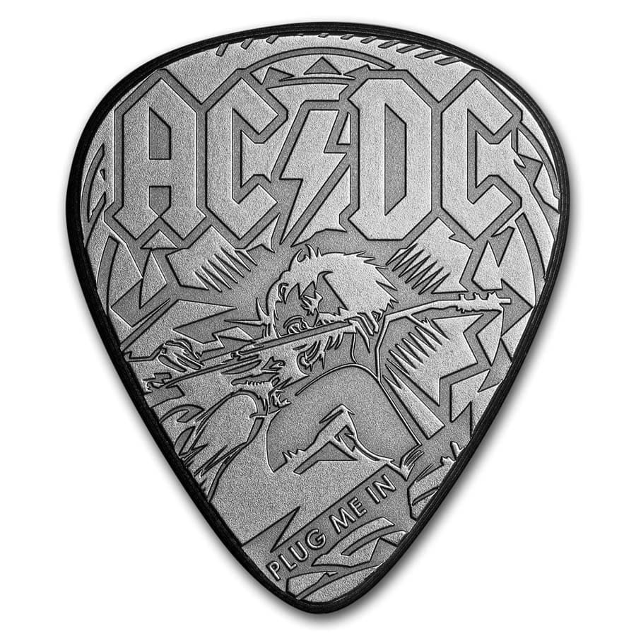 Buy 2019 Cook Islands 1/4 oz Silver AC/DC Guitar Pick Shaped Coin | APMEX