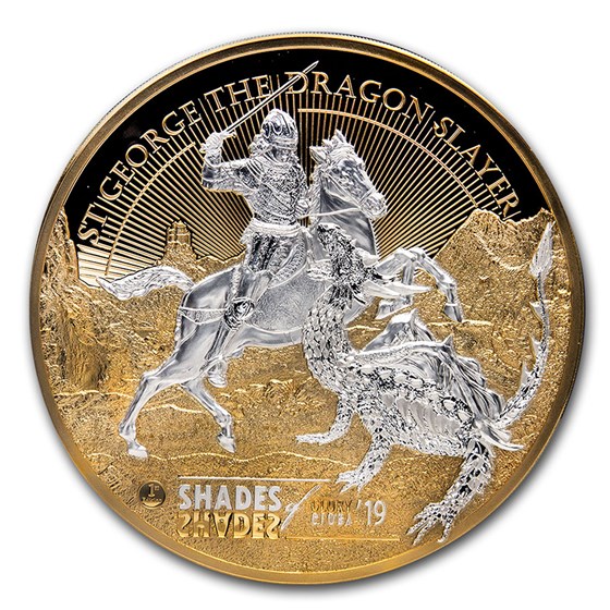 2019 Cook Islands 1 kilo Silver Shades of Glory: St. George 2019 Cook Islands 1 kilo Silver Shades of Glory: St. George