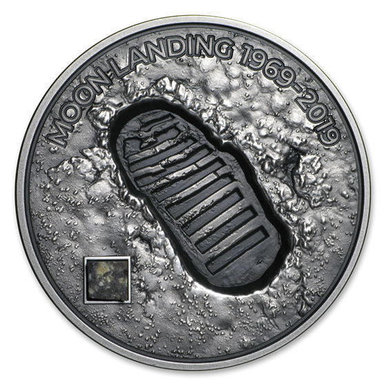 2019 Cook Islands 1 oz Silver Moon Landing Footprint (Meteorite) 2019 Cook Islands 1 oz Silver Moon Landing Footprint (Meteorite)