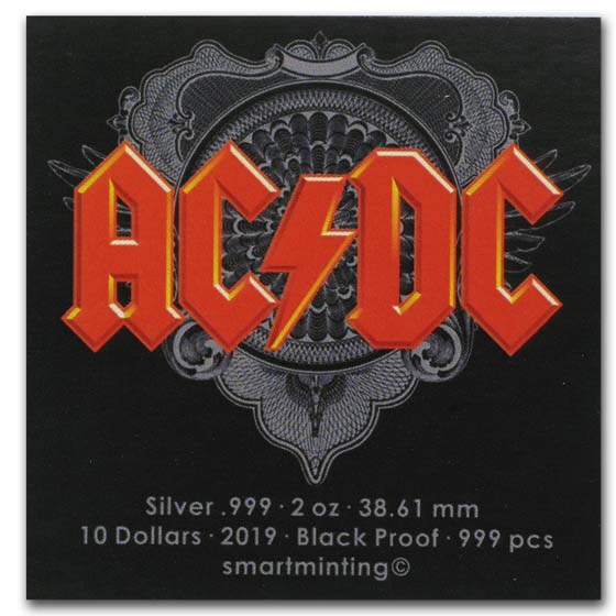Buy 2019 Cook Islands 2 oz Silver AC/DC The Razor's Edge Black Proof ...