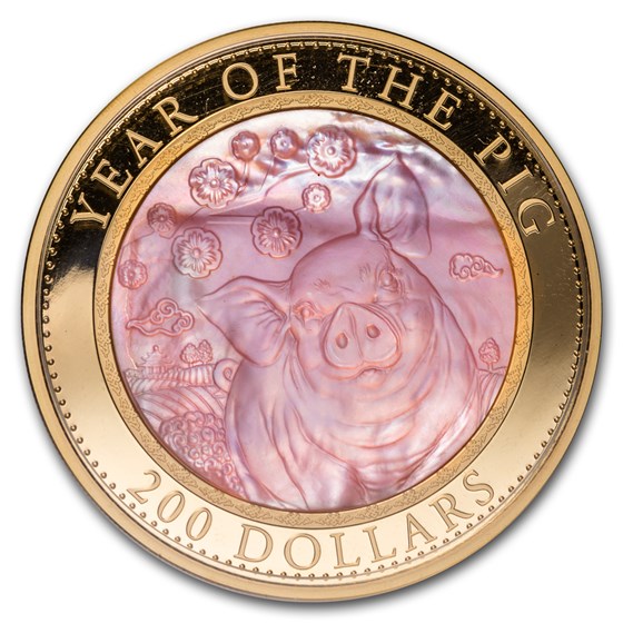 2019 Cook Islands 5 oz Gold Mother of Pearl Year of the Pig 2019 Cook Islands 5 oz Gold Mother of Pearl Year of the Pig