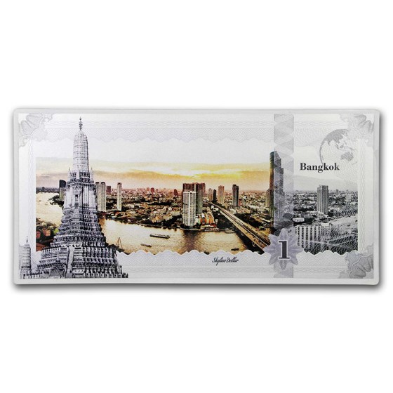 2019 Cook Islands Skyline Dollars Foil Silver Note Bangkok 2019 Cook Islands Skyline Dollars Foil Silver Note Bangkok