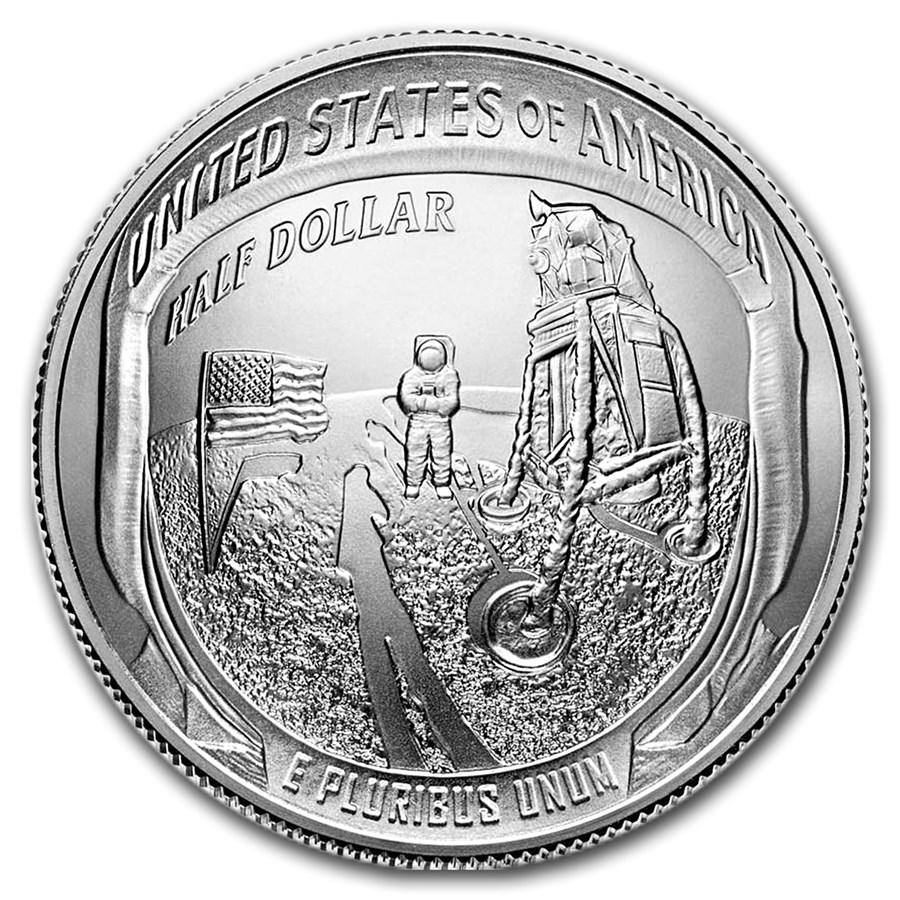 2019-D Apollo 11 50th Anniversary 1/2 Dollar BU (Box & COA)