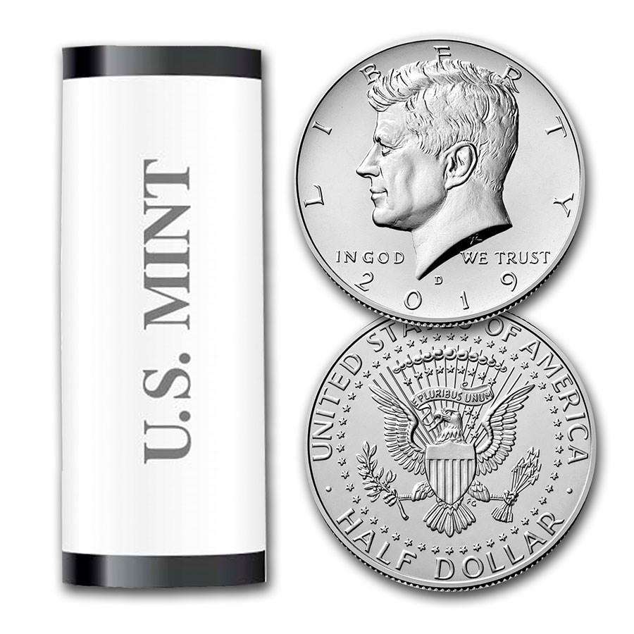2019-D Kennedy Half Dollar 20-Coin Roll BU (Mint Wrapped)