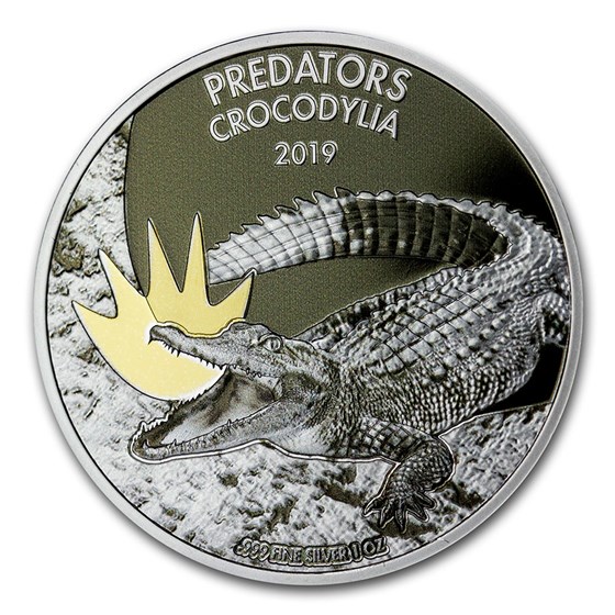 2019 Democratic Republic of Congo 1 oz Silver Crocodile (w/Color) 2019 Democratic Republic of Congo 1 oz Silver Crocodile (w/Color)