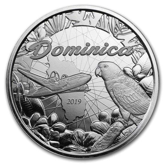 2019 Dominica 1 oz Silver Sisserou Parrot BU 2019 Dominica 1 oz Silver Sisserou Parrot BU
