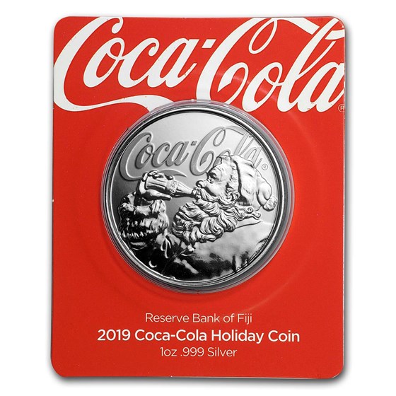 2019 Fiji 1 oz Proof Silver Coca-Cola Santa Holiday Coin 2019 Fiji 1 oz Proof Silver Coca-Cola Santa Holiday Coin