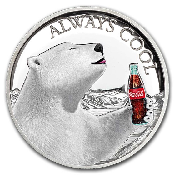 2019 Fiji 1 oz Proof Silver Cola-Cola Polar Bear HR 2019 Fiji 1 oz Proof Silver Cola-Cola Polar Bear HR